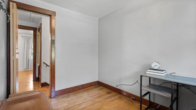 2536 Middletown Rd, Crafton Heights, PA 15205 - empty room featuring light wood-style floors, baseboards, and attic access