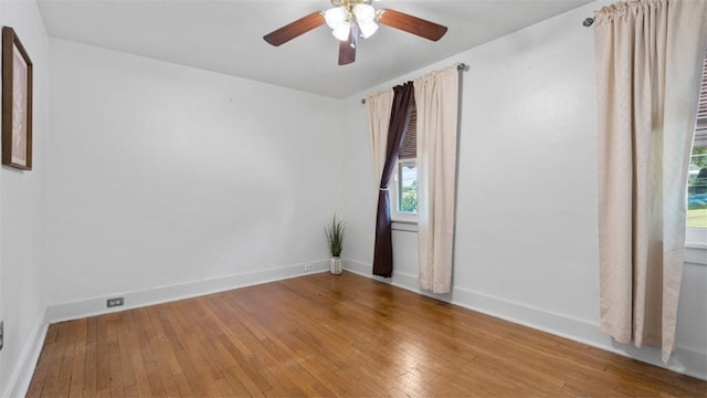 2536 Middletown Rd, Crafton Heights, PA 15205 - empty room featuring hardwood / wood-style flooring, a ceiling fan, and baseboards