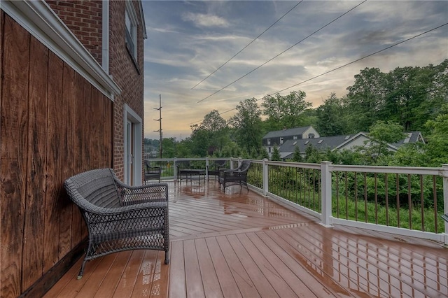 3333 Walther Ln, Upper St Clair, PA 15241 - wooden terrace with view of wooded area