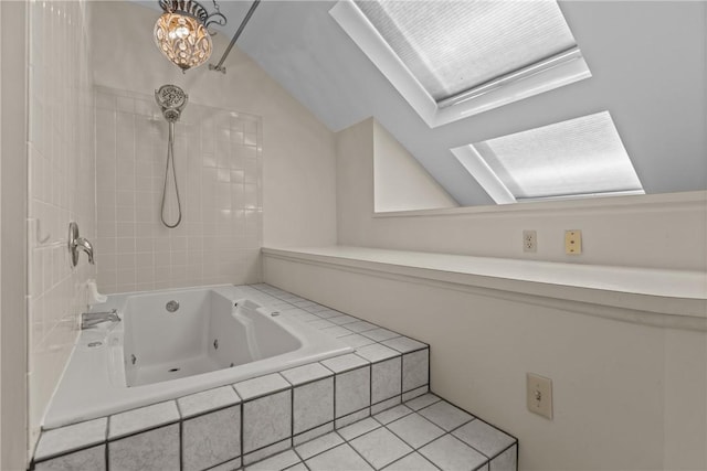 2811 Leona Ln, Robinson Twp Nwa, PA 15108 - bathroom with lofted ceiling and a combined bath / shower with jetted tub