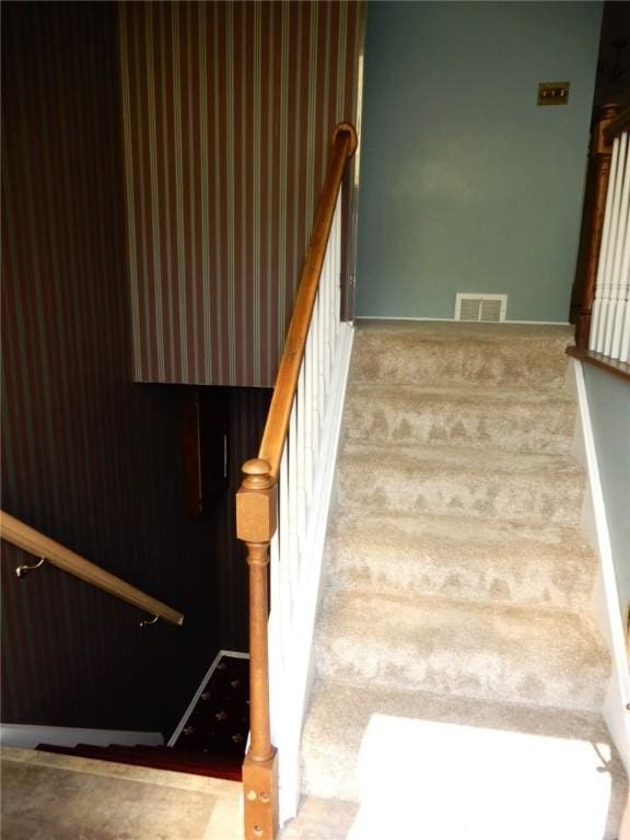 204 Stonebrook Dr, Peters Twp, PA 15317 - stairway featuring carpet flooring