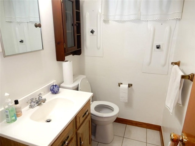 204 Stonebrook Dr, Peters Twp, PA 15317 - half bath featuring toilet, tile patterned floors, vanity, and baseboards