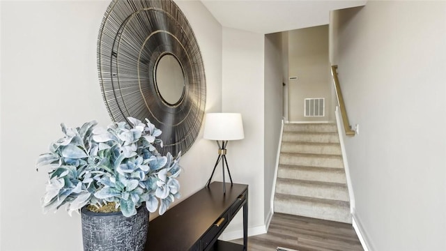 699 Olivia St, Collier Twp, PA 15205 - stairs featuring baseboards and wood finished floors