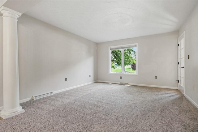 807 Rembrandt Cir, Hempfield Twp Wml, PA 15642 - carpeted spare room with ornate columns and baseboards
