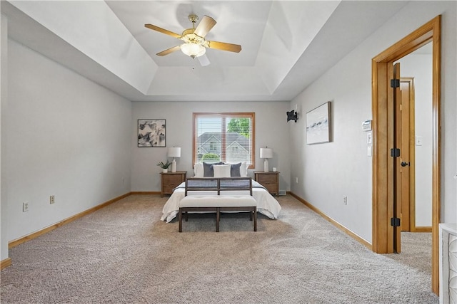 807 Rembrandt Cir, Hempfield Twp Wml, PA 15642 - office with a tray ceiling, light carpet, a ceiling fan, and baseboards