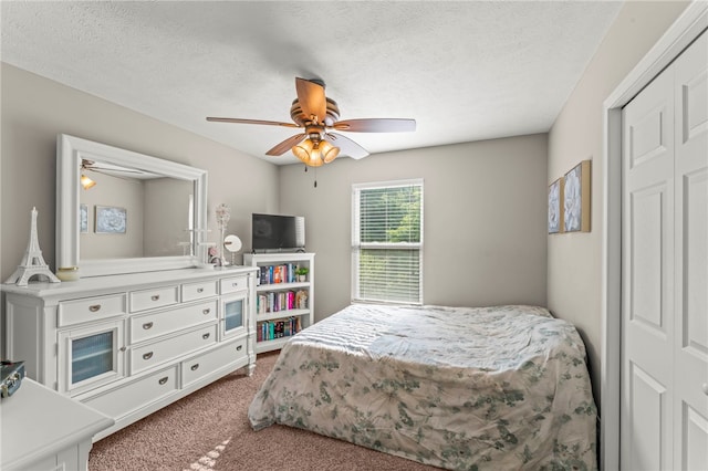210 Brae Glen Dr, North Strabane, PA 15317 - carpeted bedroom featuring a ceiling fan and a textured ceiling