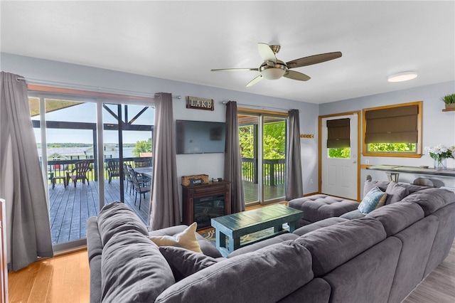 7832 Chase Dr, Shenango-Cra, PA 16134 - living room with ceiling fan, healthy amount of natural light, and light wood-type flooring