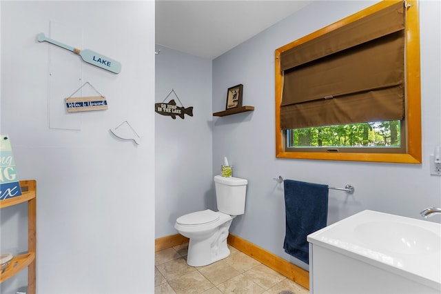 7832 Chase Dr, Shenango-Cra, PA 16134 - bathroom featuring toilet, baseboards, vanity, and tile patterned flooring