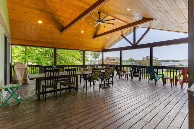7832 Chase Dr, Shenango-Cra, PA 16134 - deck featuring ceiling fan and outdoor dining space
