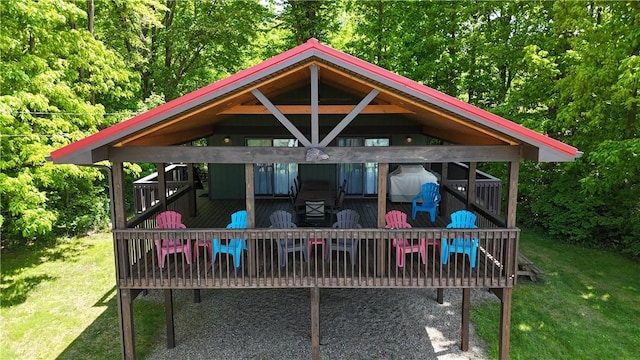 7832 Chase Dr, Shenango-Cra, PA 16134 - exterior space with a deck and a front lawn