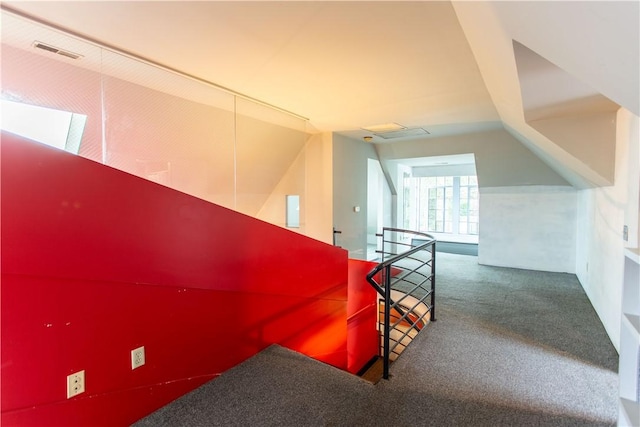 6542 Dalzell Pl, Squirrel Hill, PA 15217 - hallway featuring an upstairs landing and carpet floors