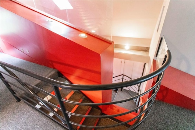 6542 Dalzell Pl, Squirrel Hill, PA 15217 - stairs featuring carpet floors