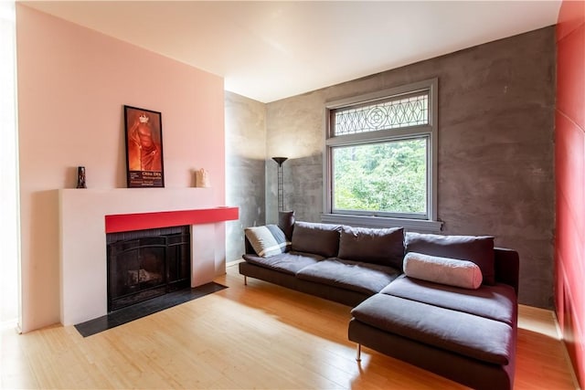 6542 Dalzell Pl, Squirrel Hill, PA 15217 - living room with wood finished floors and a tile fireplace