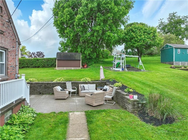 2023 Conlin St, West Mifflin, PA 15122 - view of grassy yard featuring a patio area and an outdoor hangout area