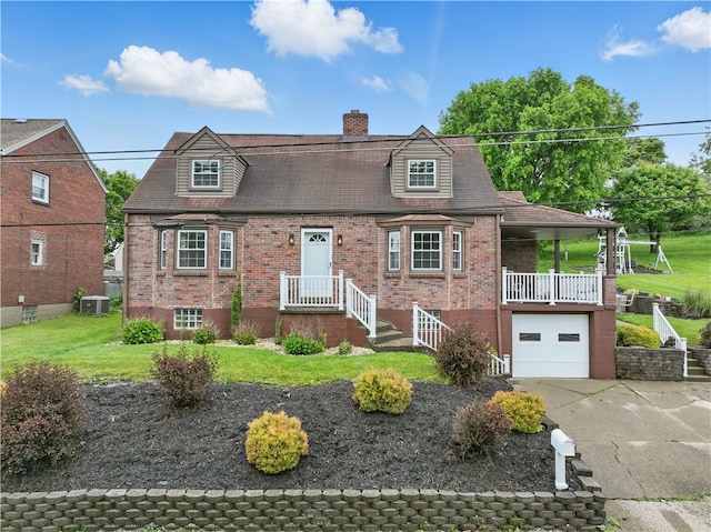 2023 Conlin St, West Mifflin, PA 15122 - view of front facade with a chimney, driveway, brick siding, and a garage