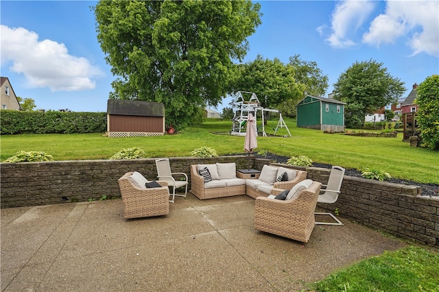 2023 Conlin St, West Mifflin, PA 15122 - view of patio / terrace with an outdoor hangout area and a playground