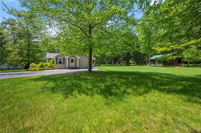 310 Laurel Ln, Leeper, PA 16233 - view of yard featuring gravel driveway and an outdoor structure