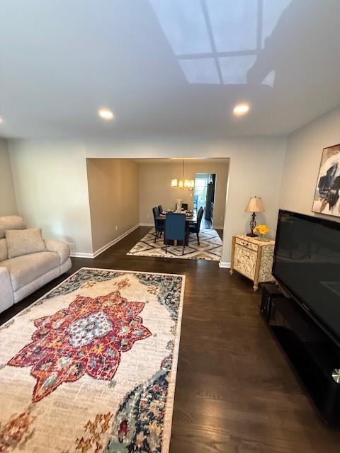 204 Thornberry Cir, Mt Lebanon, PA 15234 - living area with baseboards, recessed lighting, and dark wood-type flooring