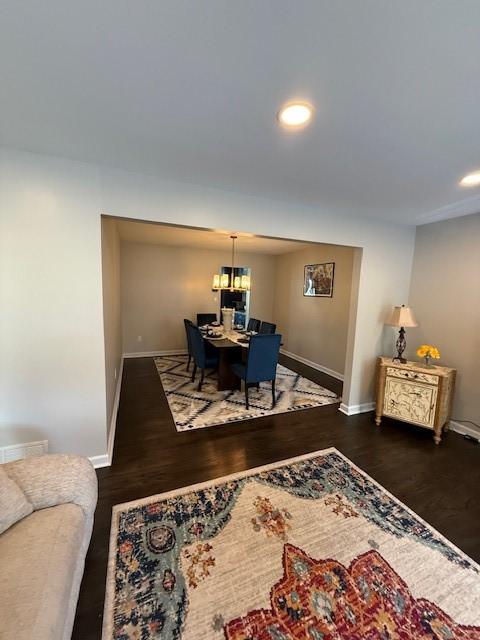 204 Thornberry Cir, Mt Lebanon, PA 15234 - dining area featuring baseboards, wood finished floors, and recessed lighting