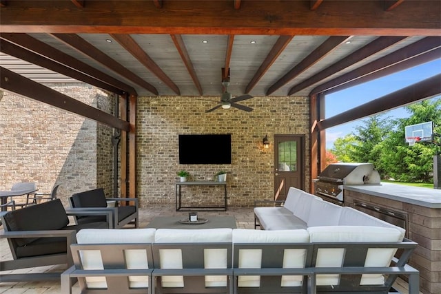 301 Chinquapin Ln, Marshall, PA 15090 - view of patio featuring a ceiling fan and an outdoor hangout area