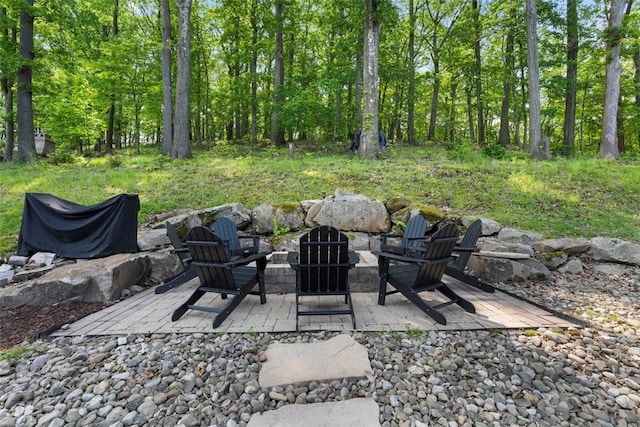 301 Chinquapin Ln, Marshall, PA 15090 - view of patio / terrace featuring a fire pit