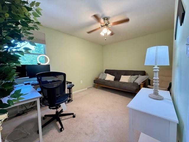 116 Valleycrest Dr, Cecil, PA 15321 - office area featuring carpet, a ceiling fan, and baseboards
