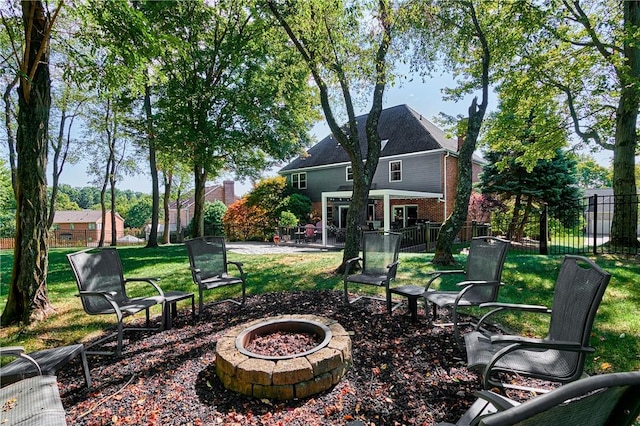 510 Fair Vista Ct, Pine Twp Nal, PA 15090 - view of patio / terrace featuring a fire pit