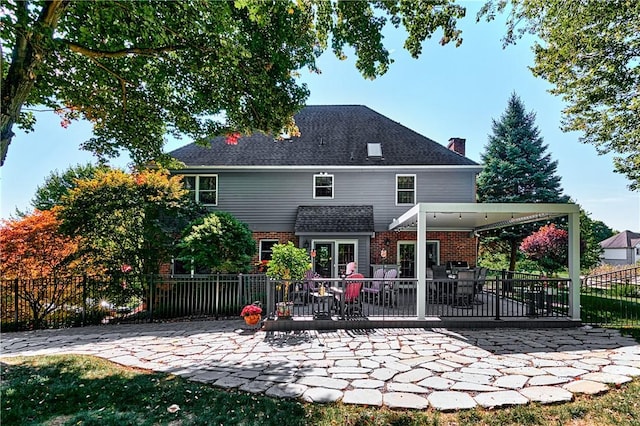 510 Fair Vista Ct, Pine Twp Nal, PA 15090 - rear view of property with a patio, brick siding, and a chimney