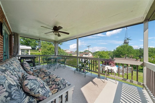 4335 Frank St, Whitehall, PA 15227 - sunroom with ceiling fan