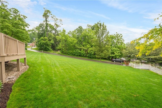 221 Red Oak Dr, Peters Twp, PA 15317 - view of yard featuring a deck and view of wooded area