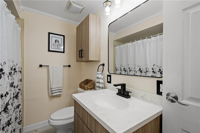 25 Rolling Rd, Cranberry Twp, PA 16066 - full bathroom with toilet, vanity, and ornamental molding