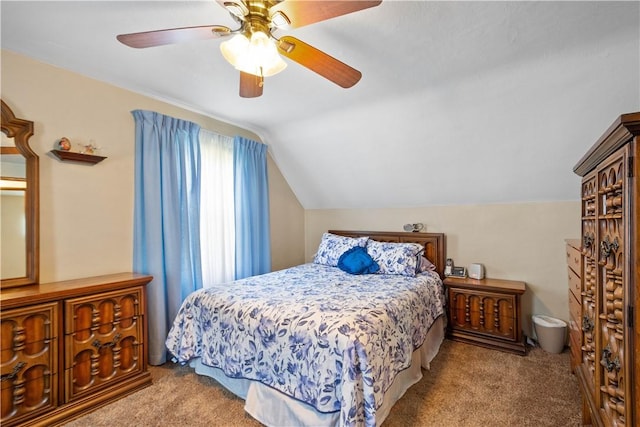 711 Ascension Dr W, West Mifflin, PA 15122 - bedroom with carpet floors, vaulted ceiling, and a ceiling fan