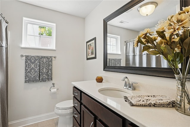 342 Saddlebrook Rd, West Deer, PA 15044 - bathroom featuring vanity, plenty of natural light, tile patterned floors, and toilet