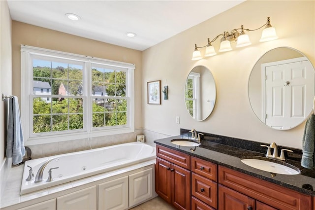 91 Shenot Rd, Marshall, PA 15090 - bathroom featuring plenty of natural light, double vanity, and a whirlpool tub