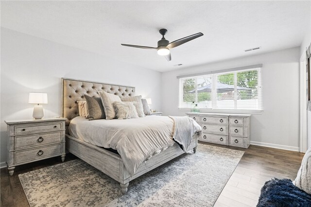 123 Ashley Hill Dr, Mccandless, PA 15090 - bedroom featuring baseboards, wood finished floors, and a ceiling fan