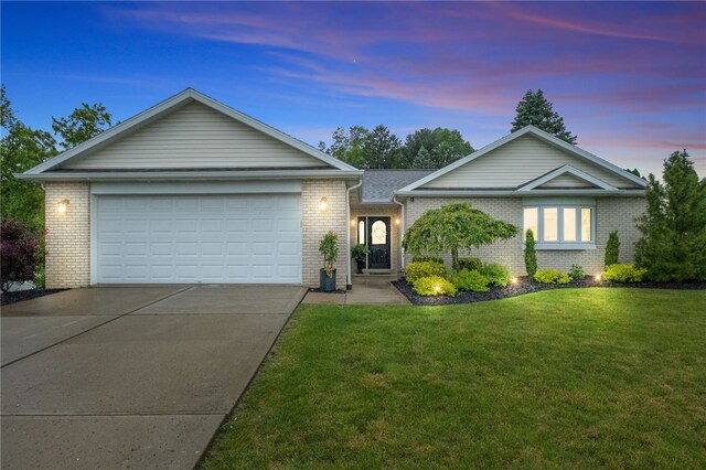 123 Ashley Hill Dr, Mccandless, PA 15090 - single story home featuring brick siding, concrete driveway, a garage, and a front lawn