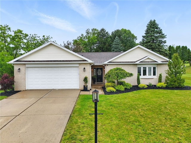 123 Ashley Hill Dr, Mccandless, PA 15090 - single story home featuring brick siding, concrete driveway, a garage, and a front yard
