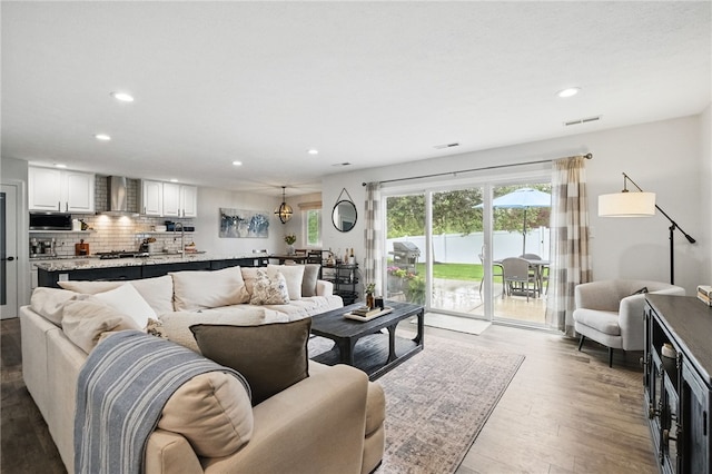123 Ashley Hill Dr, Mccandless, PA 15090 - living area with wood finished floors and recessed lighting