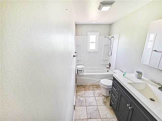 2828 School St, Harmony Twp Bea, PA 15003 - bathroom featuring vanity, toilet, and bathtub / shower combination