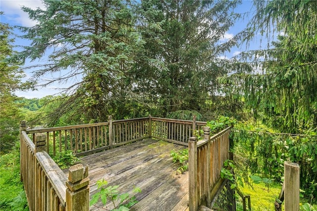 308 Cypress St, Rostraver, PA 15089 - deck featuring a wooded view