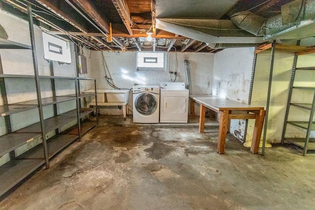 508 Meadow St, North Union Twp, PA 15401 - below grade area featuring washer and dryer