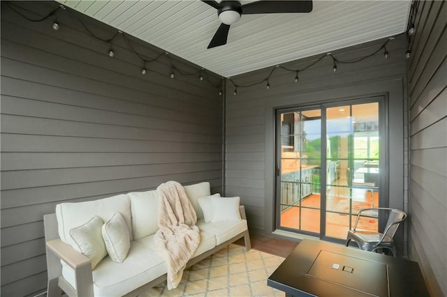 302 Highpointe Dr, Seven Fields Boro, PA 16046 - view of patio with ceiling fan