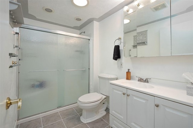 504 N St, Baldwin Boro, PA 15227 - bathroom featuring vanity, a stall shower, tile patterned floors, and toilet