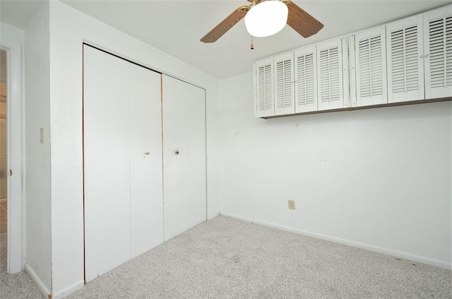 504 N St, Baldwin Boro, PA 15227 - unfurnished bedroom with carpet flooring, a closet, baseboards, and a ceiling fan