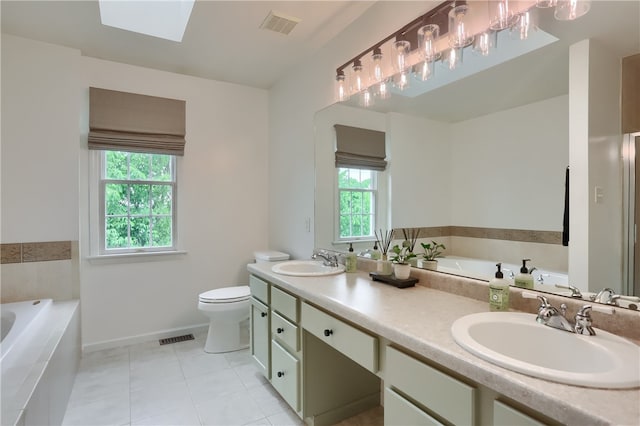 814 Graywyck Dr, Seven Fields Boro, PA 16046 - full bath featuring a bath, double vanity, tile patterned flooring, and toilet
