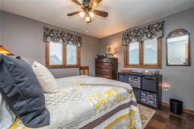 322 Franklin Dr, Peters Twp, PA 15241 - bedroom with multiple windows, baseboards, and ceiling fan