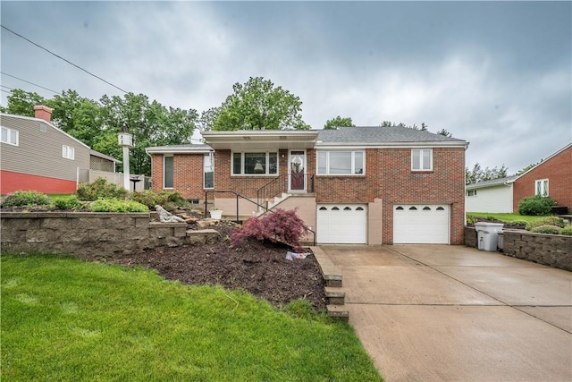 322 Franklin Dr, Peters Twp, PA 15241 - single story home featuring concrete driveway, a garage, brick siding, and a front yard