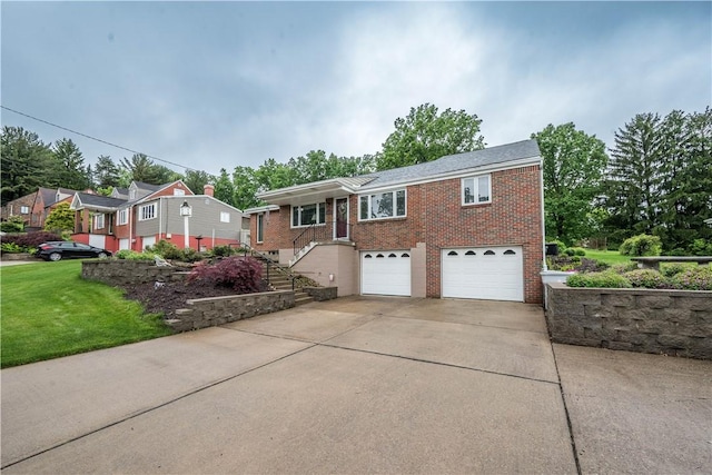 322 Franklin Dr, Peters Twp, PA 15241 - view of front of home with an attached garage, brick siding, driveway, and a front lawn