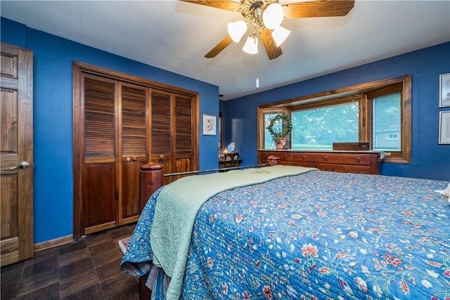 322 Franklin Dr, Peters Twp, PA 15241 - bedroom with a closet, baseboards, and ceiling fan