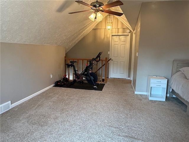 10 Claireview Dr, Scott Twp Sal, PA 15106 - carpeted bedroom with lofted ceiling, baseboards, and ceiling fan